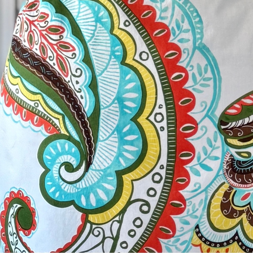 Bogner Paisley Pattern Cotton A-Line Skirt with Ruffle Hem (size 6) - Picture 3 of 12